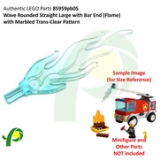LEGO Parts 85959pb05 Wave Rounded Flame Trans-Light Blue and Trans-Clear