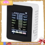 [jellyfishleaf]6 in 1 Multifunctional Air Quality Tester LCD Display Home Indoor  Wall Mounted Air Q