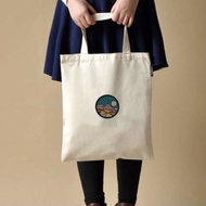 SG SELLER - Vintage Mountains Sunset Embroidery Iron On Patch Tote Bag Cotton Camvas Tote Bag Book B