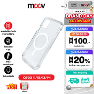 [18 พค.ลดมันส์วันเดียว]  Moov MagCharge Magnetic Case CS03 เคสโทรศัพท์ เคสแม่เหล็ก เคสกันกระแทก เคสใส For Phone 11 / 12 / 13 / 14 Pro Max ทุกซีรีย์ เคส มือถือ ขาตั้ง