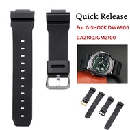 16*26mm Silicone Watch Band for G-SHOCK DW6900 GA2100 GM2100 Quick Release Bracelet Waterproof Rubbe