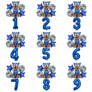 6pcs Paw Patrol Balloon Set Birthday Decoration Balloons Cute Foil Balloons Age Number Balloon Set P