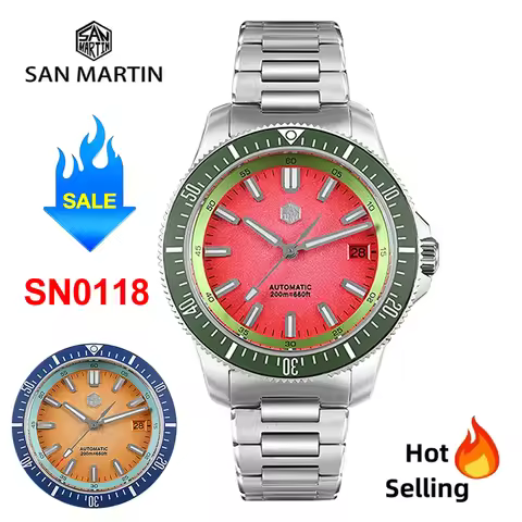 San Martin SN0118 Fashion Mechanical Watch NH35 Automatic Movement Men's Watch Sapphire Crystal 200m