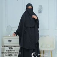 Promo Setelan Syar'I Hitam Putih French Khimar Setelan Umroh Haji