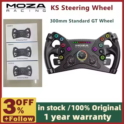 ∵ Original MOZA Racing KS Steering Wheel 300mm Butterfly Style GT Wheel With Programmable Short Trav