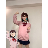 Supernatural Ayase Momo Inspired Cosplay Uniform Set - Pink Sweater & Pleated Skirt