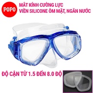 POPO nearsighted diving goggles, nearsighted diving mask, nearsightedness from 1.5 degrees to 8.0 de