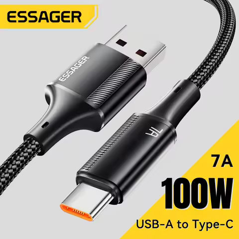 Essager 100W USB Type C Cable For Huawei P40 Pro Realme 7A Fast Charging Wire USB-C Charger Data Cor