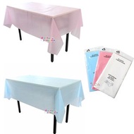 馬卡龍粉紅粉藍 長方形一次性PEVA純色枱布 桌布生日派對餐桌佈置塑膠防水防油餐桌布
