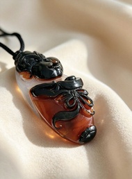 天然黑皮俏色 瑪瑙水晶共生 隨形原石 掛件agate pendant｜大師巧雕 猴子🐒馬騮仔如意 寶石