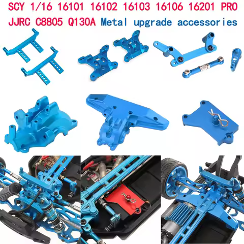 Metal Steering Assembly Shock Tower Body Pillars Gearbox Case For SCY 1/16 16101 16102 16103 16106 1