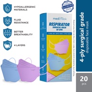 Medimask Surgical Face Masks Respirator Adult KF-B98 | Purple &amp; Blue (20S)