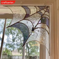 CRAFTSERIES Halloween Spiderweb Door Topper Corner Sign Spider Web Window Wall Hanging Ornament Stai
