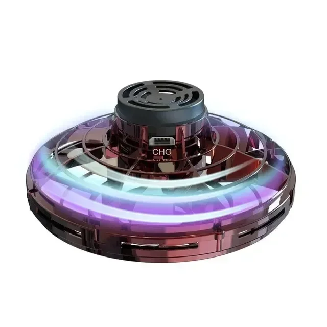 Magic UFO Flying Orb Ball Toy Rechargeable UFO Flying Spinner with Lights Mini Drone Aircraft Toy LE