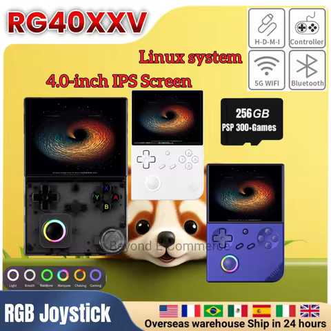 ANBERNIC RG40XXV Handheld Game Console 4''IPS Screen 64 Bit Linux Supports 5G WiFi Bluetooth E-book 