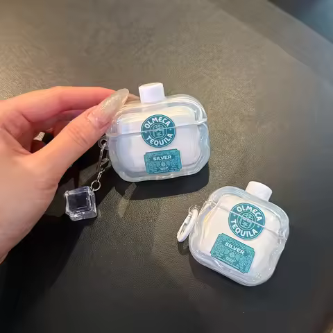 For AirPods 4 3 2 Pro2 Pro3 Earphone Case 3D Tequila Wine bottle Creative Silicone Cartoon Headphone