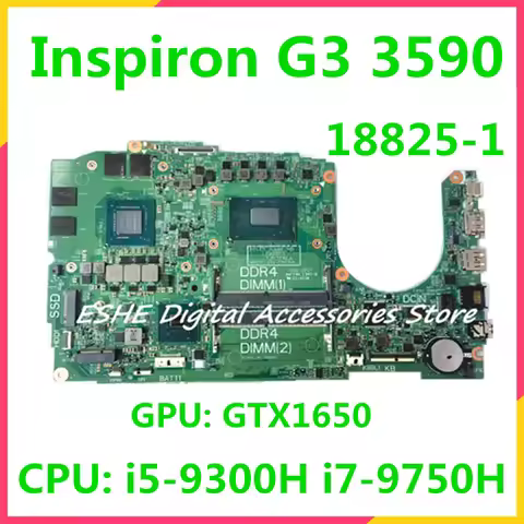 For DELL G3 3590 Laptop Motherboard CPU I5-9300H I7-9750H N18P-G0-MP-A1 GTX1650 GPU 07JP7F 01YV01 0W