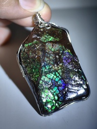 Natural Stone Ammonite Gemstone Pendant 天然斑彩原石