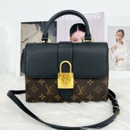 LV locky bb黑鎖頭鎖頭包老花黑色 肩背包手提包 晶片