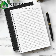 XUTIAN Spiral Bound Notebook, Sturdy Cover Universal Line Pages Financial Record Book, Blank Grid Mu