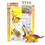Eugy Wild Tasmanian Tiger Thylacine Collectible 3D Puzzle for Kids
