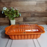 Wadah Saji Melamin Set Tutup Transparan Besar 125 Inch ONYX SEIV Casserole Basi Sayur Tahan Panas