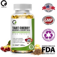 Tart Cherry Extract Capsules 500mg|Advanced Uric Acid Cleanse for Joint Comfort Healthy Sleep Cycles&amp;Muscle Recovery|100% Vegan Non-GMO