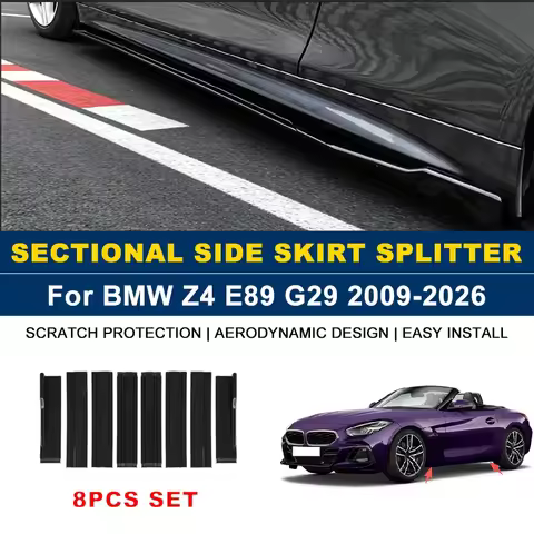 2m Sectional Side Skirt Extension Lips Side Spoiler, Car Exterior Modified Upgrade Kit For BMW Z4 E8