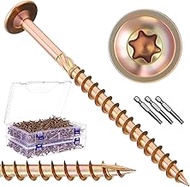 1500 Pcs #8 x 2-1/2 Wood Screws, Cabinet Screws 2-1/2 Inch Rust Resistant Indoor Outdoor Deck Screw 