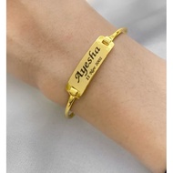 Custom titanium brass name bracelet simple bracelet