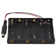 Base 6 Batteries ABS Black AA Battery 6 X AA Battery Jack Power Case