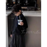 2025 Young Master Autumn New Children s Korean Knitted Sweater Top Fashionable All match Suit Pants 