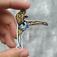 HP Muay Thai Kick Boxing High Kick hologram Sticker for laptop, Motorcycle, Helmethp