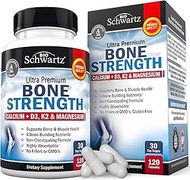Bone Strength Supplement with Calcium + D3, K2 & Magnesium - Highly Absorbable Vitamin Blend for Bon