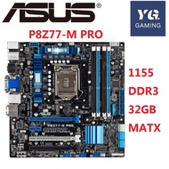 P8Z77-M PRO Desktop Motherboard Z77 Socket LGA 1155 i5 i7 DDR3 16G uATX UEFI BIOS Original Used