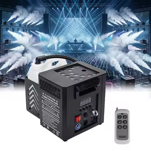 2000W Smoke Machine With 15RGB LEDs Vertical Fog Machine Stage Lighting Spray Fogger For DJ Show Wee