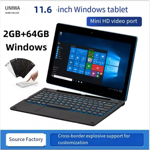 11.6'' Windows 10 Tablet PC 2 in 1 Docking Keyboard 2GB DDR+64GB G12 Z8350 CPU 1366*768 IPS Touch Qu