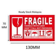 M'sia 50pcs 13cm x 7cm Fragile Sticker Fragile Sticker Fragile Label Easy To Break Sticker Warning L