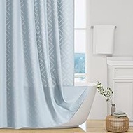 Craidlela 3D Embossed Pattern Shower Curtain, Jacquard Rhomboid Pattern Vintage Bathroom Curtain, Wa