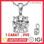 IGI 1 ct diamond solitaire pendant,Lab Grown Diamond pendant, in 18k white gols