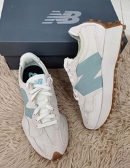 New Balance 327 復古舒適 皮革合成革 跑步鞋 灰綠色