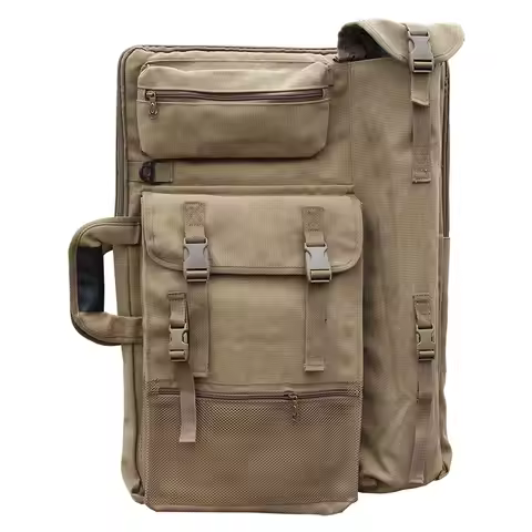 New Khaki Art Bag A2 Large Art Portfolio Backpack Thickened Canvas Artist Bag A2 Drawing Board Bag P
