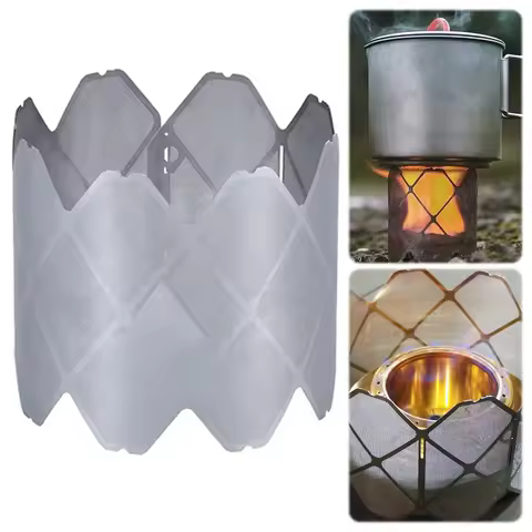 Camping Stove Windscreen Stainless Steel Portable Stove Rack Camping Stove Windshield for Outdoor Ca