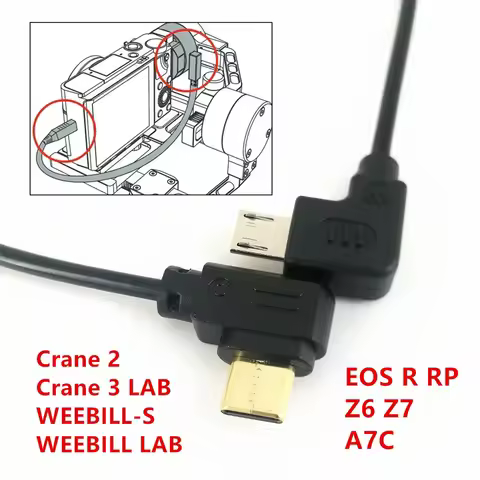Micro USB to Type-C Camera Control Cable Adapter for ZHIYUN Crane2 Crane3 LAB Weebill-S & Canon EOS 