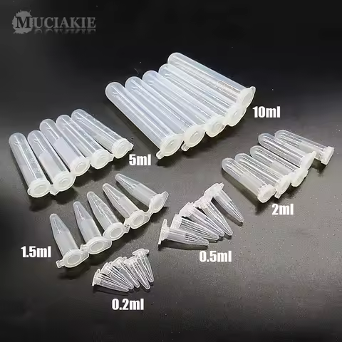 MUCIAKIE 0.2ml 0.5ml 1.5ml 2ml 5ml 10ml Nursery Trays PP Centrifuge Tube with Cover Bottle for Savin