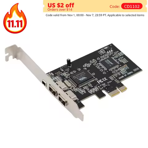IEEE 1394 PCIE Adapter Card Video Capture Card DV HDV HD Video Camera FireWire Card Converter WIN7/8
