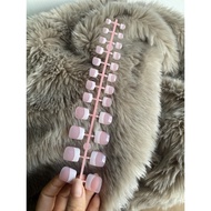 24pcs KUKU PALSU FRENCH MANICURE WHITE FAKE NAILS LIST PUTIH KUKU PALSU KOTAK OVAL ALMOND KUKU PALSU