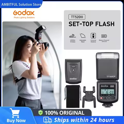 Godox TT520III THINKLITE Speedlite Wireless Universal Camera Flash for Canon Nikon Pentax Olympus DS