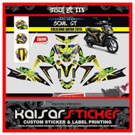 Decal Sticker Motor Full Body Sticker Yamaha Soul Gt 115 old Helmet YELLOW VR 46