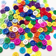 10pcs New 8mm 4 holes Plastic Button / Sewing lots Mix -PM86